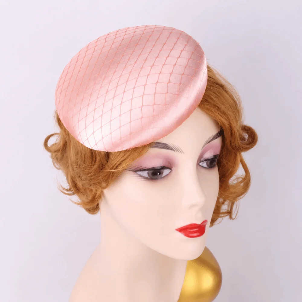 Solid Color Fascinator Base Headpiece Wide Brim Masquerade Top Hat 1920s Hair Accessories 15 CM Vintage Fascinator Hat Girl