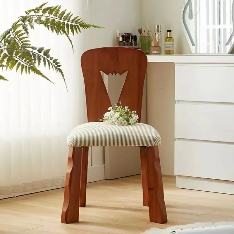 

Nordic Dining chair bedroom solid wood cloth soft bag leisure Japanese simple bench home living room