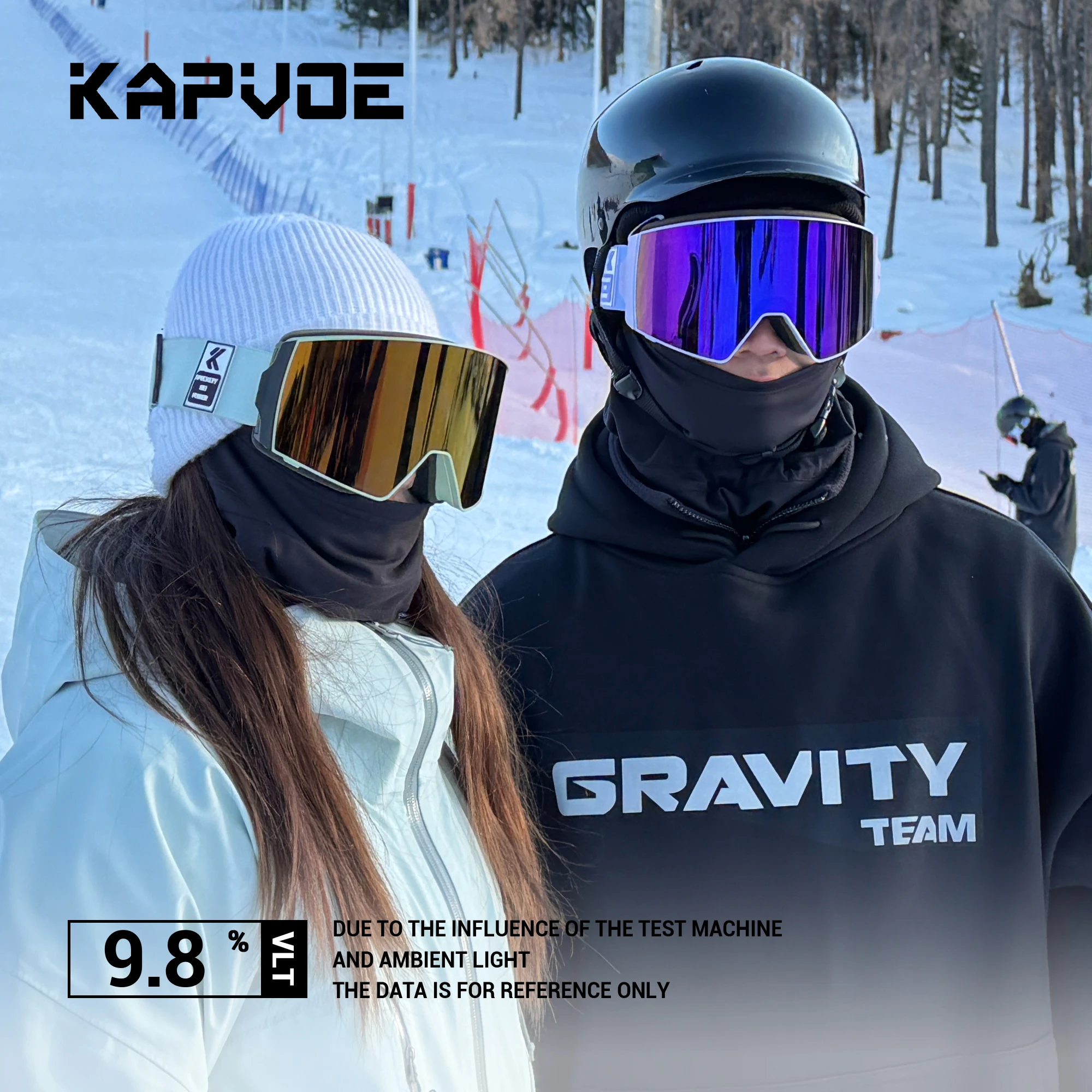 KAPVOE Outdoor Ski Snowboard Goggles for Men Women OTG Snow Goggles Anti Fog UV Protection Double Layer Magnetic Lenses