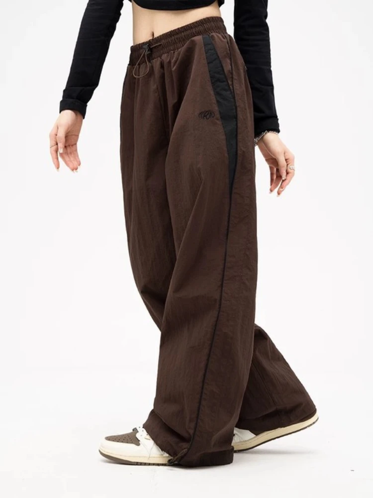 Y2K Women Vintage Pants Streetwear Baggy Parachute Track Pants Korean Oversized Sweatpants Wide Leg Joggers Trousers 90s Clothes