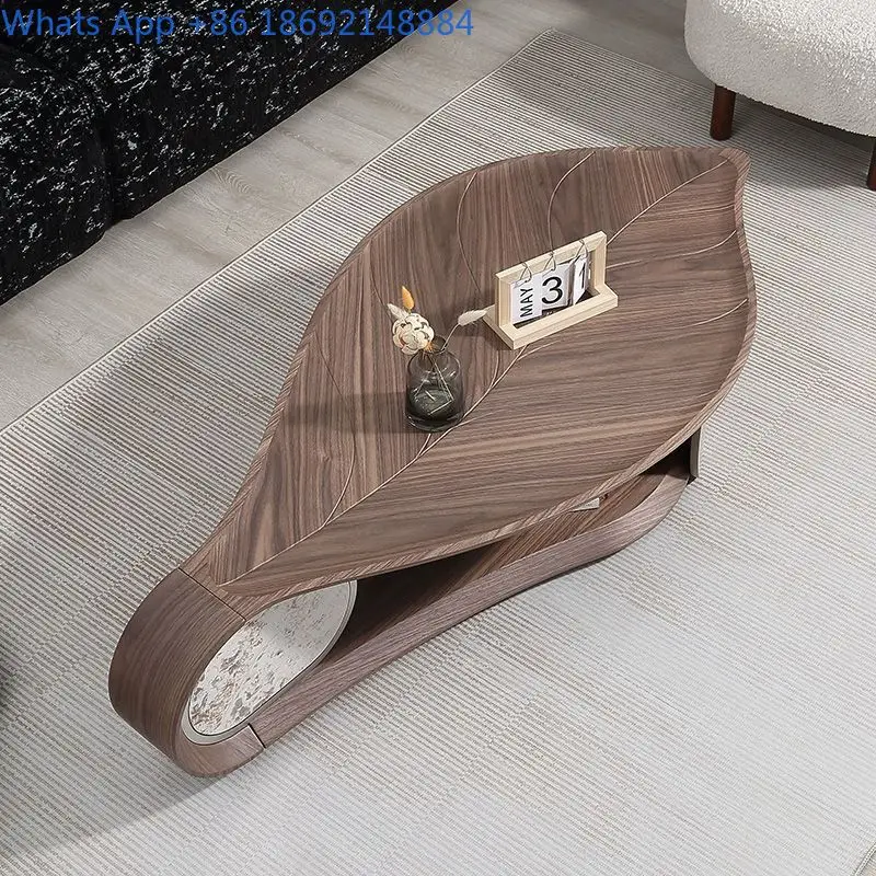 Oversized Luxury Coffee Table Minimalist  2025 New Arrival Faux Wood Compact Modern Living Room Creative Home Table