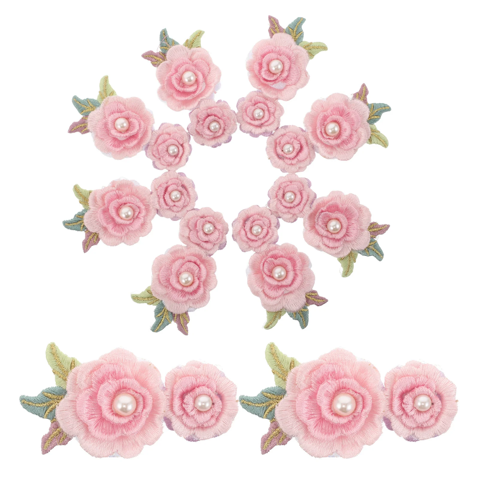 

10Pcs Embroidered Rose Appliques Floral Patches for Clothing Jeans Backpacks Stylish Versatile Personalization Decor