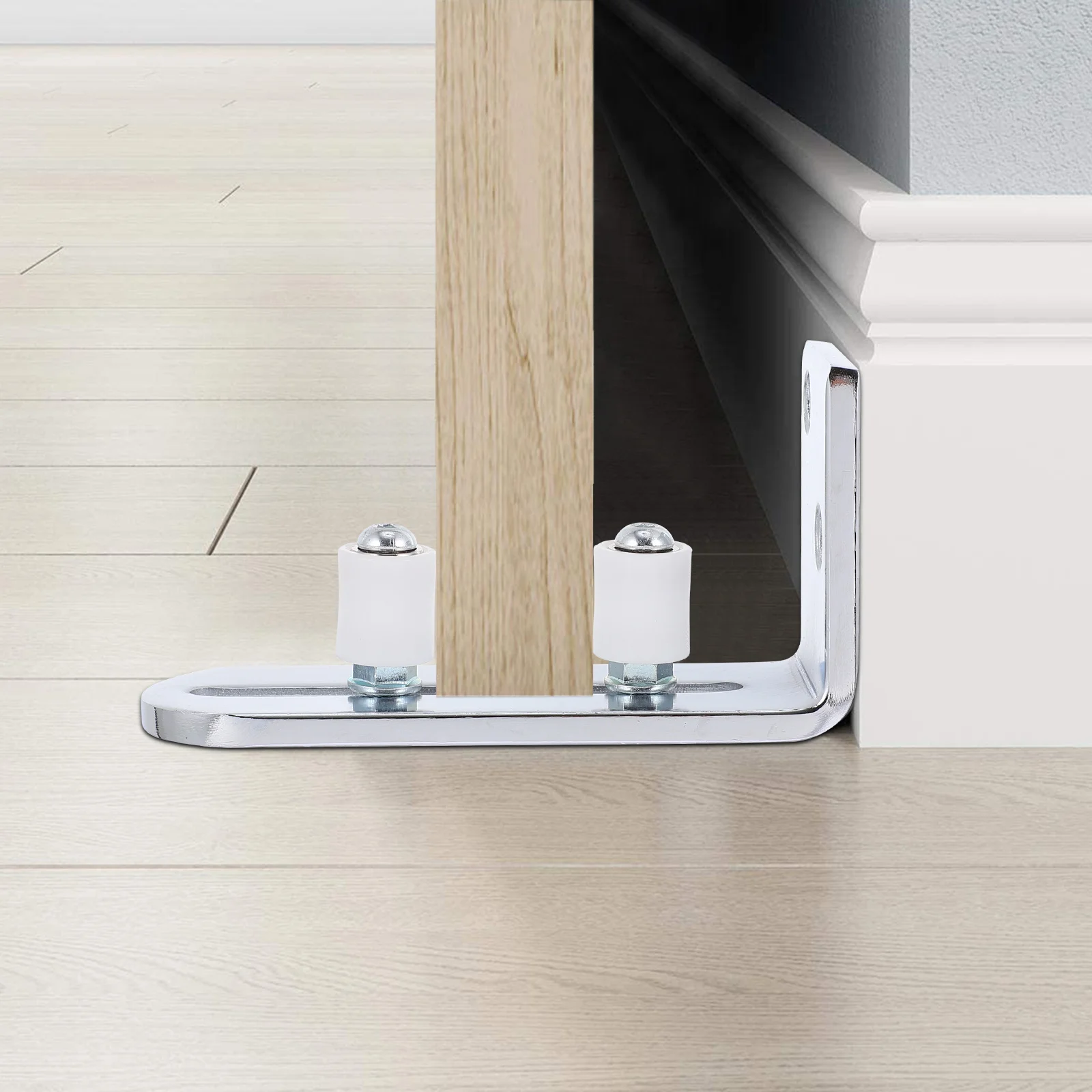 

Adjustable Stay Roller Heavy Duty Bottom Wall Mount Sliding Anti-Swing Hardware Metal Floor Guide Barn Door Track System Sliding