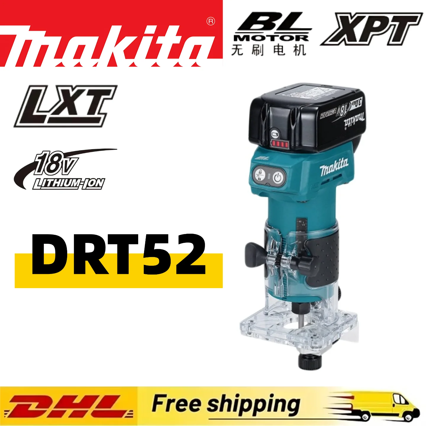 

18V multi-function electric woodworking milling and edge trimming machineNEW Makita DRT52 wireless woodworking edge trimmer,