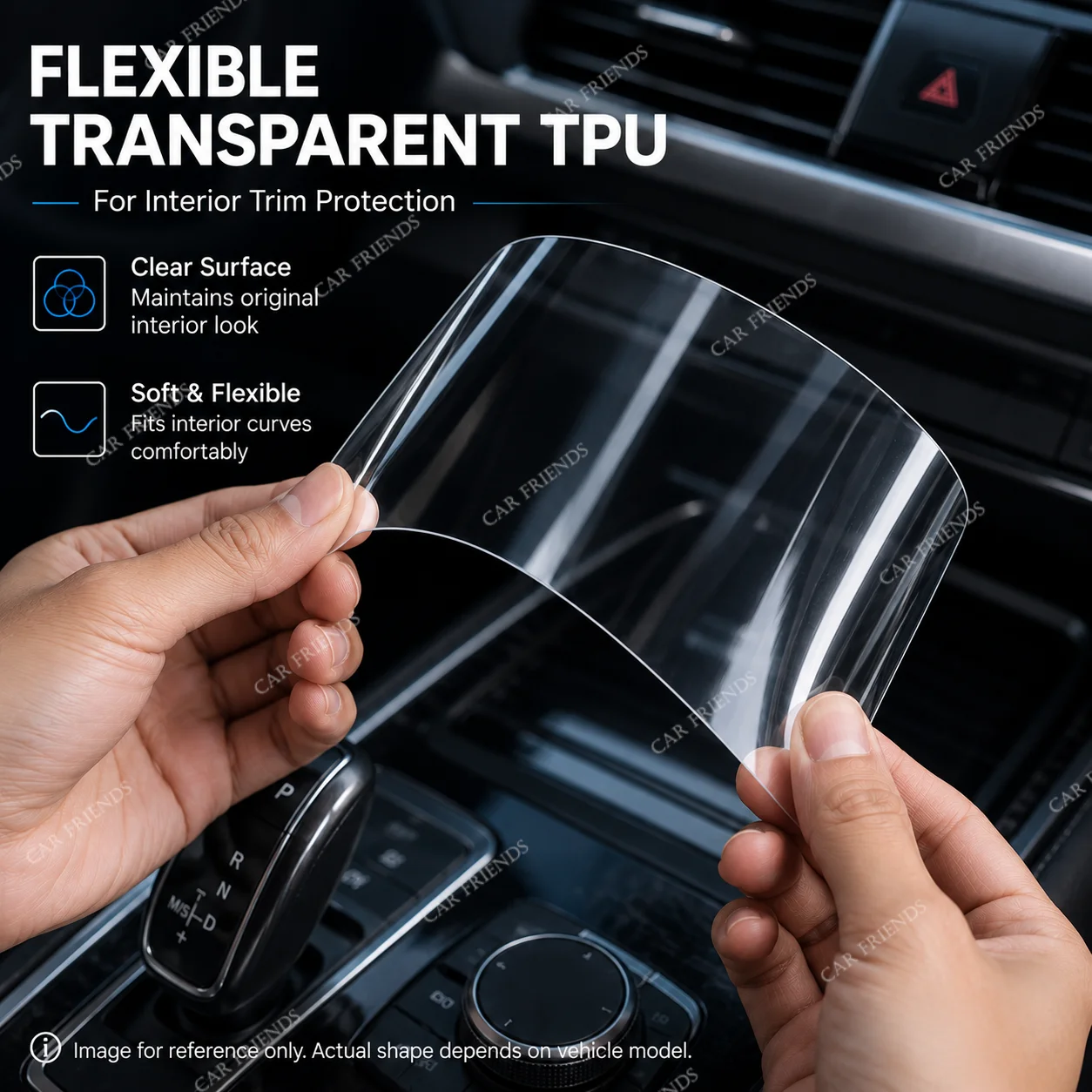 For Volkswagen VW Tayron 2025 2026 Transparent TPU Interior Protective Film for LCD Navigation Gear Panel Center Console 4