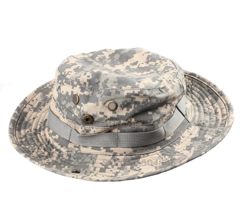 US Army Tactical Boonie Hat Military Men Camo Cap Paintball Airsoft Sniper Bucket Caps Hunting Fishing Outdoor Sun Hats