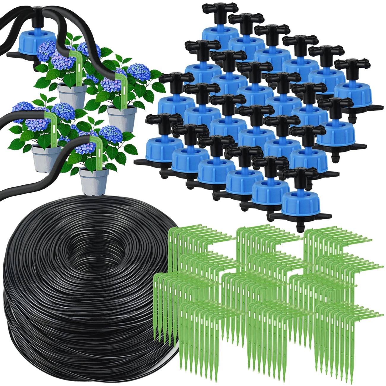 10M-100M Garden Micro Drip Irrigation 8/H 3/5mm Drip Arrow Drippers Watering Systems Kit for Potted  Flower Bonsai Greenhouse