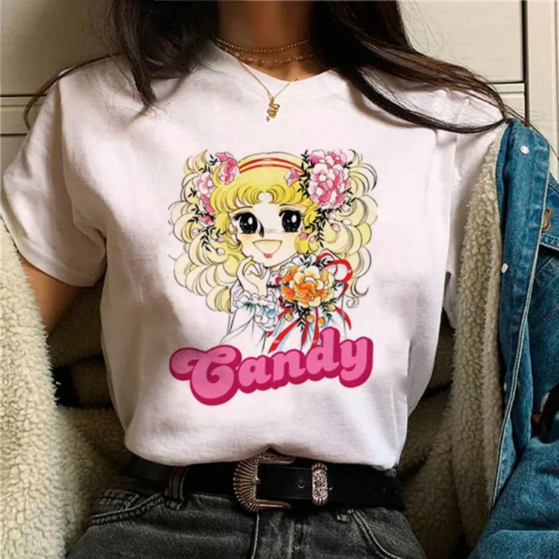 Candy Top T-shirt stilista da donna T-shirt ragazza Harajuku estiva in cotone stampato T-shirt comoda per il tempo libero estivo