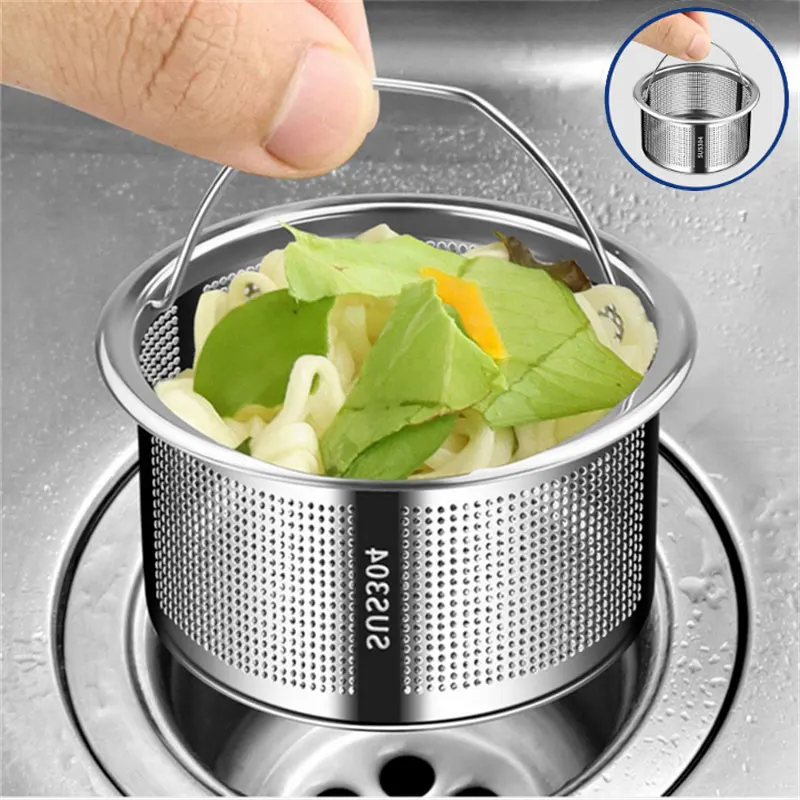 Kitchen Sink General Sewer Pipe Floor Drain Screen Cover Filter Anti Odor Cover Stainless Steel Sink Filter Accessories