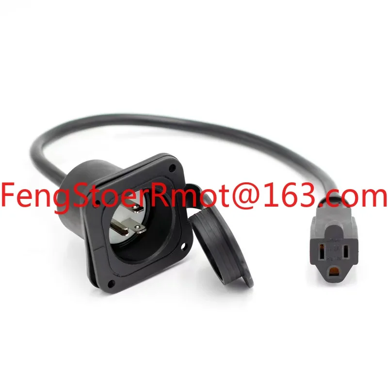 

Standard 5-15P plug extension cable, waterproof and dustproof socket 15A 125V power extension cable
