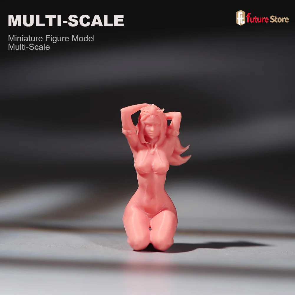 Figura in miniatura 1/87 1/64 1/43 1/24 1/18 Anime Principessa Bikini Ragazza inginocchiare Mini Diorama Modello Scena Creativa Prop Decor Per Auto