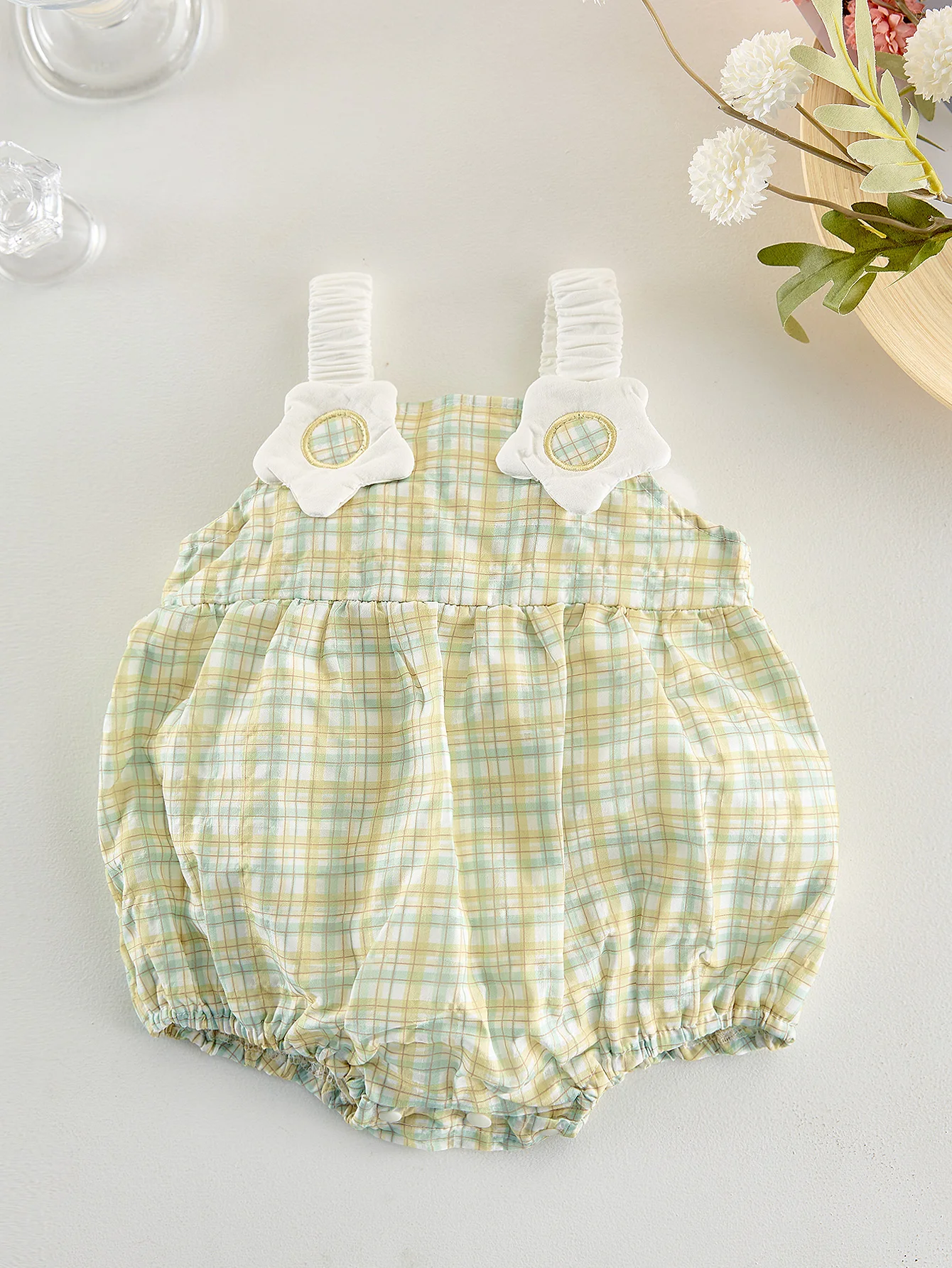 Neuer Stil Baby Frühling und Sommer Dünnes Kariertes Süßes Neckholder-Kleid