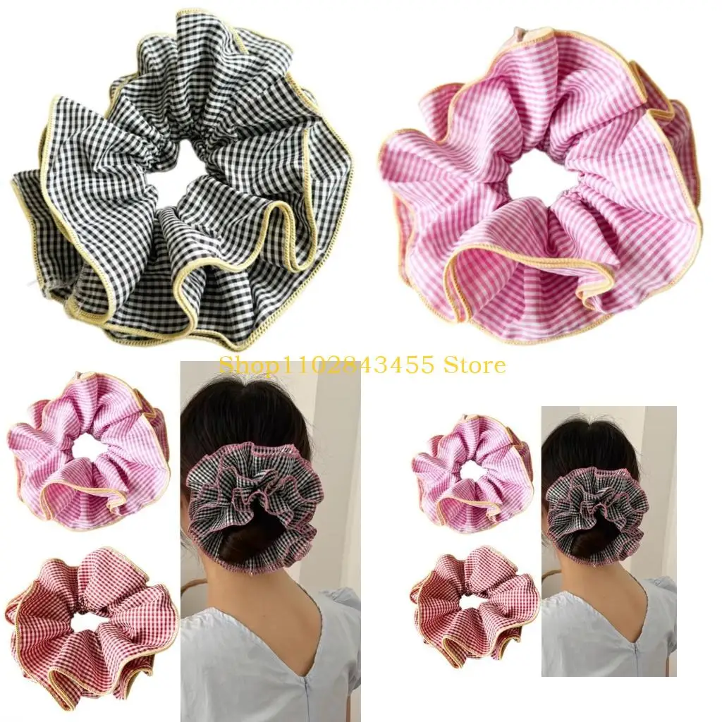 49mc على الطراز الكوري المتقلب صلات الشعر المزدوجة ذات الطبقة المزدوجة للنساء والفتيات scrunchies كبيرة الحجم