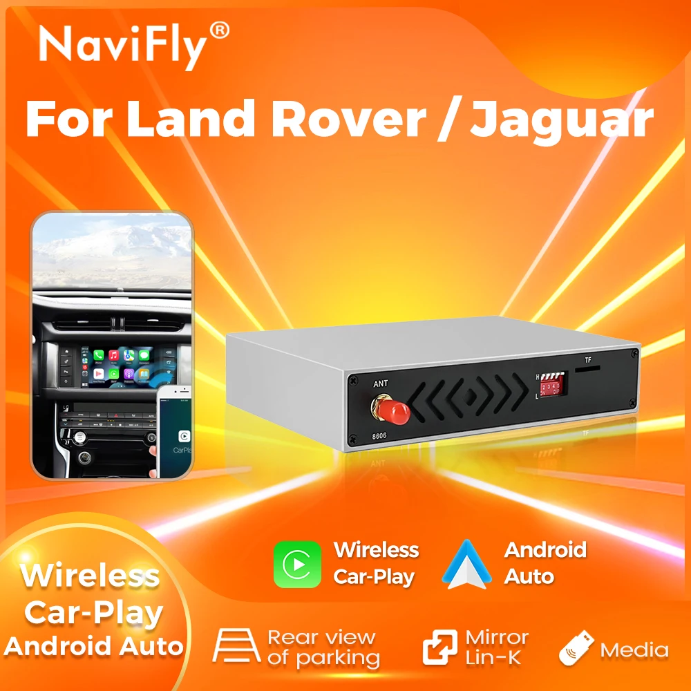 Navifly Wireless Carplay Android Auto For Land Rover Jaguar Bosch Discovery4 Evoque Freelander2 XE XF XJL Mirroring Decorder