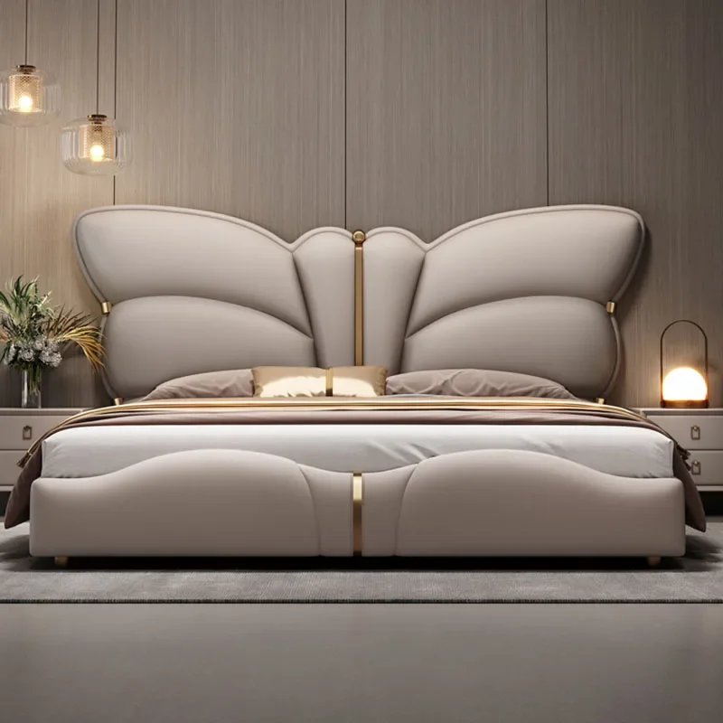 Free Shipping Confortable Bed Design Leather Relax Full Body High Quality Bed Luxury Modern Cama De Casal Living Room Furniture