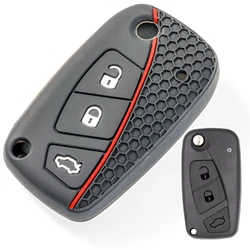 3 Button Silicone Key Ring Case Cover Shell Holder For Fiat Ducato Bravo 500 Doblo Grande Minibus Peugeot Boxer Citroen Relay