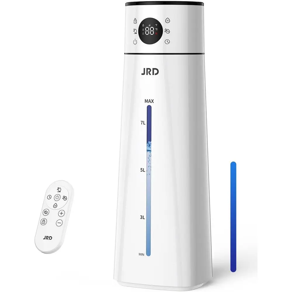 

Увлажнитель воздуха Huiier для больших помещений, 8 л/2,1 галлона, ультрахолодный туман, для спальни, тихий, с пультом ДУ, 10 режимов распыления, таймер на 24 часа, ночник, A