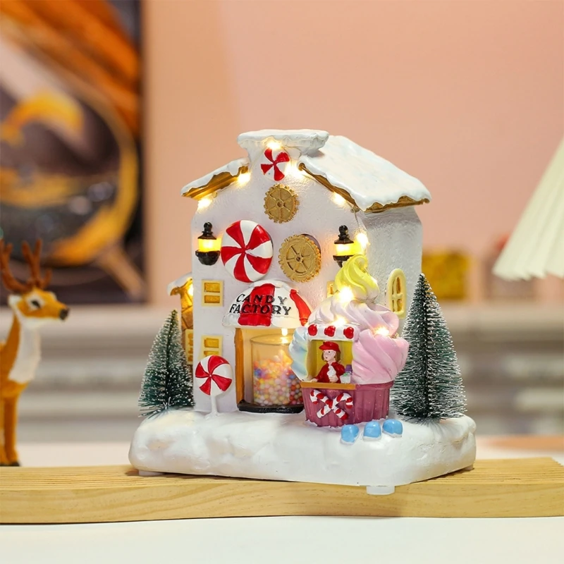 

Christmas Candy House Light & Music Desktop Ornament Festive Atmospheres Enhance Christmas Glowing Candy House