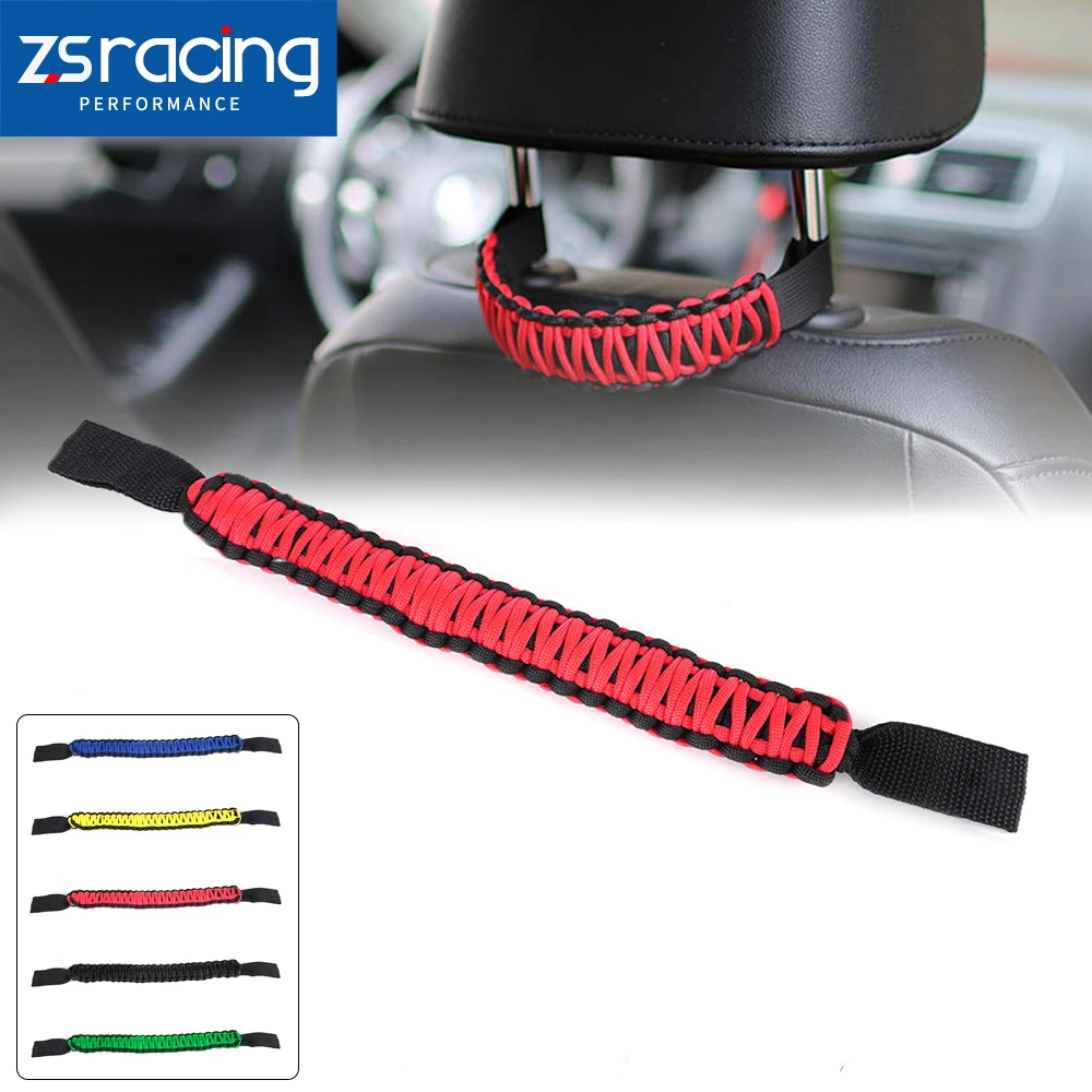 

ZS-Universal Seat Headrest Grip Grab Handle Nonslip Paracord Grab Handle For Jeep Wrangler JK TJ JL Land Cruiser FJ Suzuk BAG105