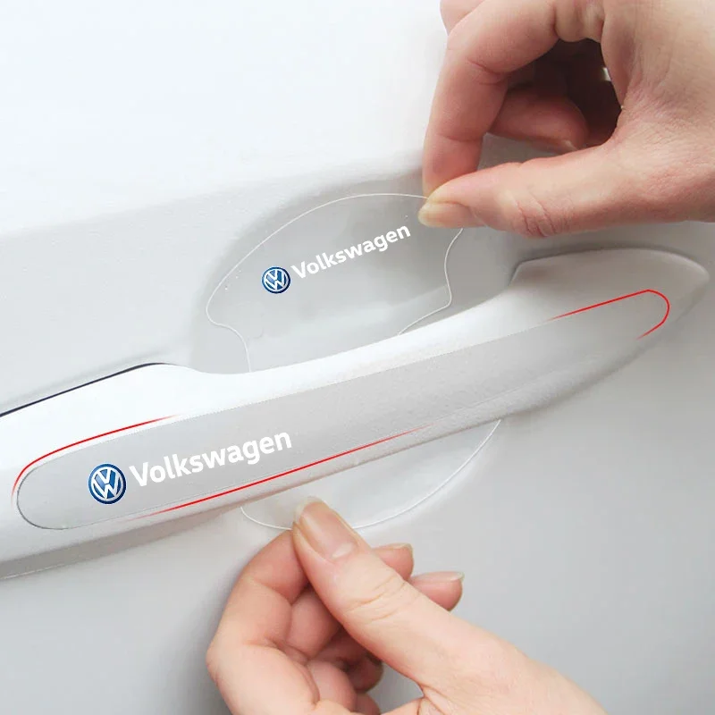 

Car Protective film Accessories Door Handle Rubber Sticker Decal Decals For VW GTI Polo Golf Passat Tiguan Arteon Touareg Taigo