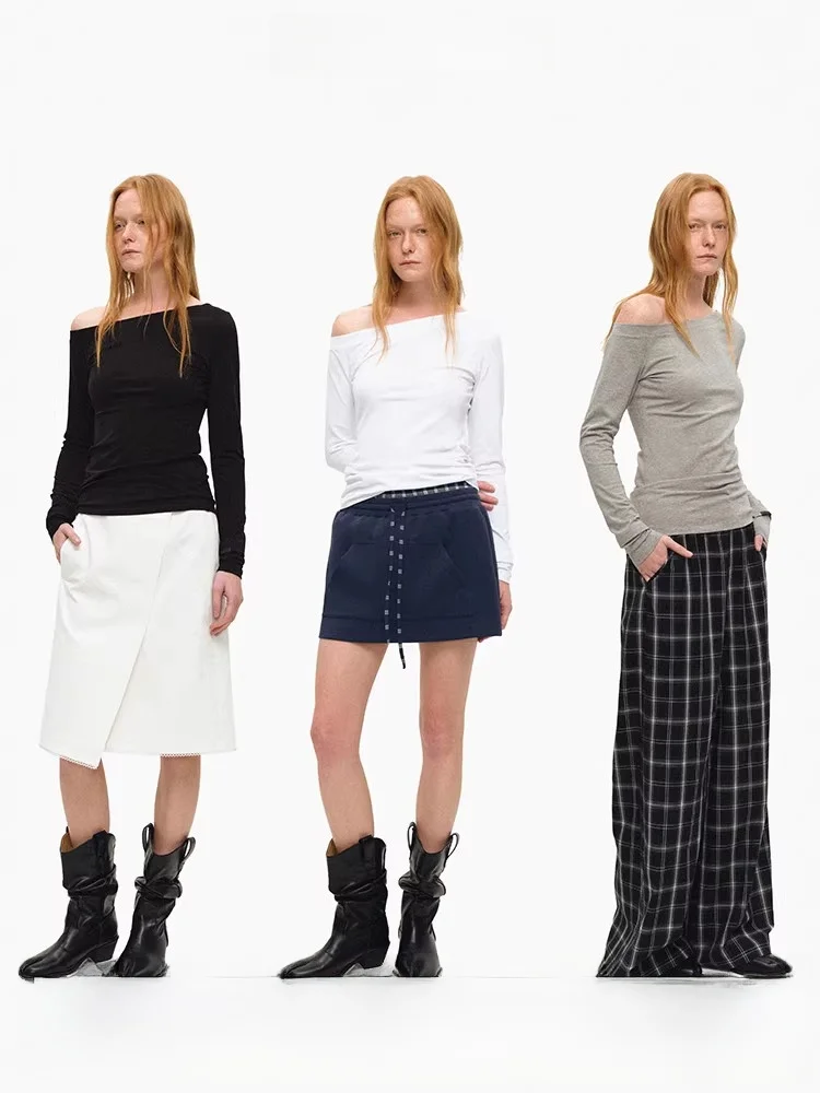 

Classic Slim Fit Long Sve T-irt Women Base Layer irt Age of Ascent Korean Sle Cotton Blend Elastic Fiber Spring Wear