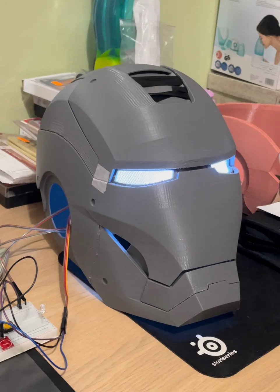 Analyste de lumières LED pour cosplay d'Halloween, pour casque Forever T'Challa, masque modifié, accessoires de bricolage, ne peut pas se plier