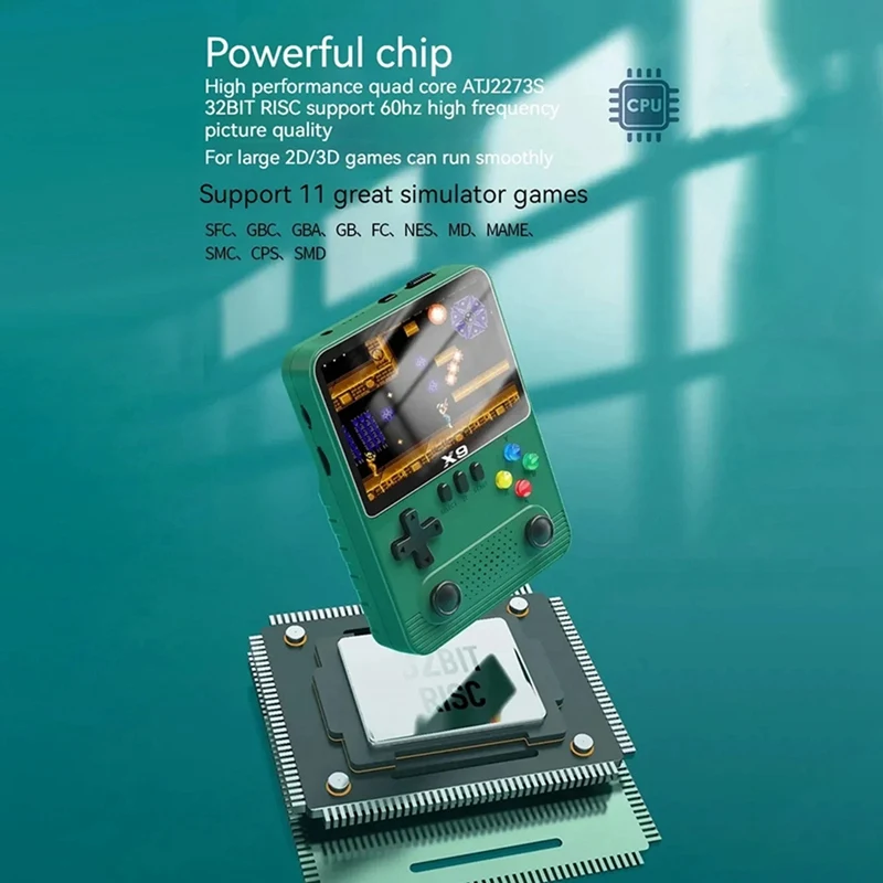 وحدة تحكم ألعاب محمولة Smart-X9 10000 + ألعاب 3.5 بوصة وحدة تحكم ألعاب أركيد 2000 Mah لـ GBA GBC NES لـ 11 نوعًا من أجهزة المحاكاة