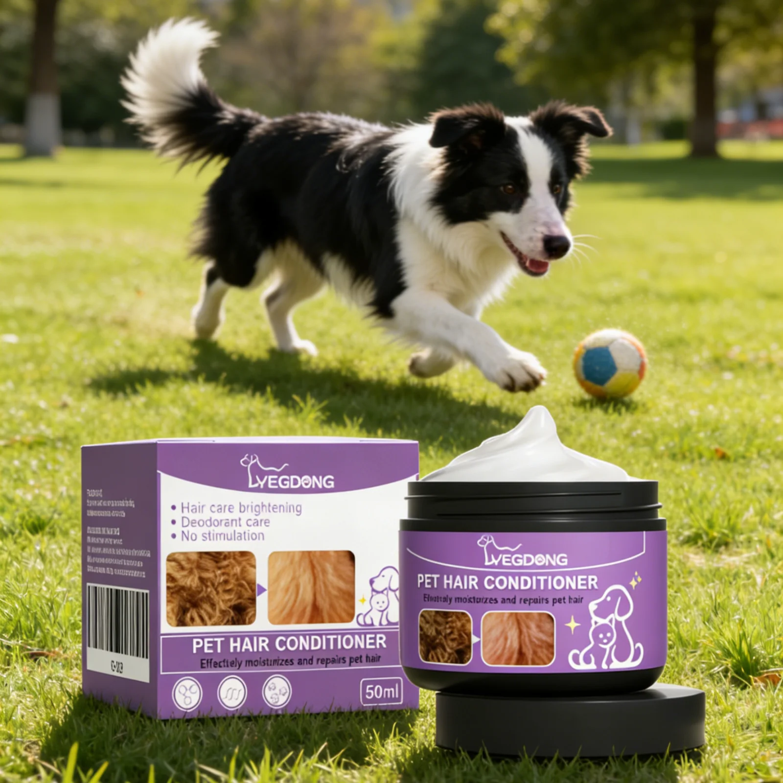 Acondicionador para el Pelo de Mascotas YEGBONG para Perros y Gatos, Anti-Enredos, Suavizante, Hidratante de Larga Duración, Fórmula Suave, Crema para un Pelo Brillante, 50 ml