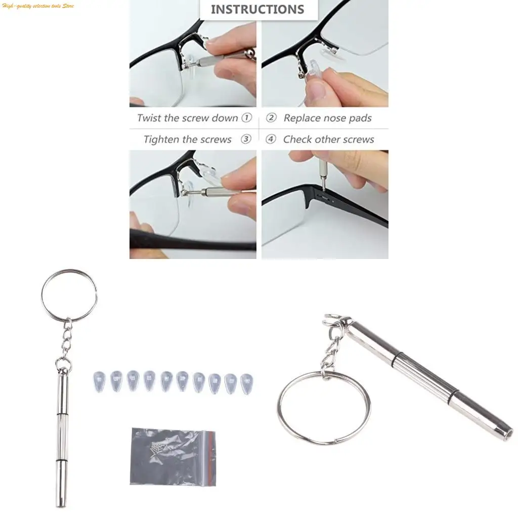 203F Eyeglass Repair Glasses Screws & Micro Screwdriver 5 Pairs Of Screw-in