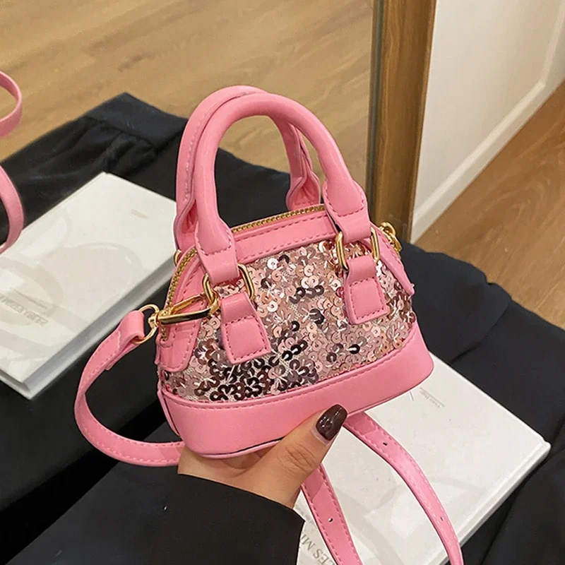 

Korean Sequined Design Mini Crossbody Bags Women Summer Versatile PU Leather Lipstick Purse Lady Cute Handbags