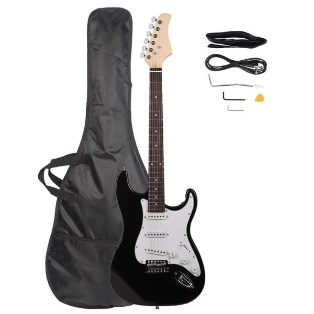 

Stylish Electric Guitar, Rosewood Fingerboard, Black w/ White, Musical Instruments, Stringed Instruments, Guitar