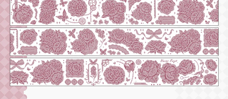 OKMT Card Stickers PET Journal Floral Tape Shell Gloss Process Roslina