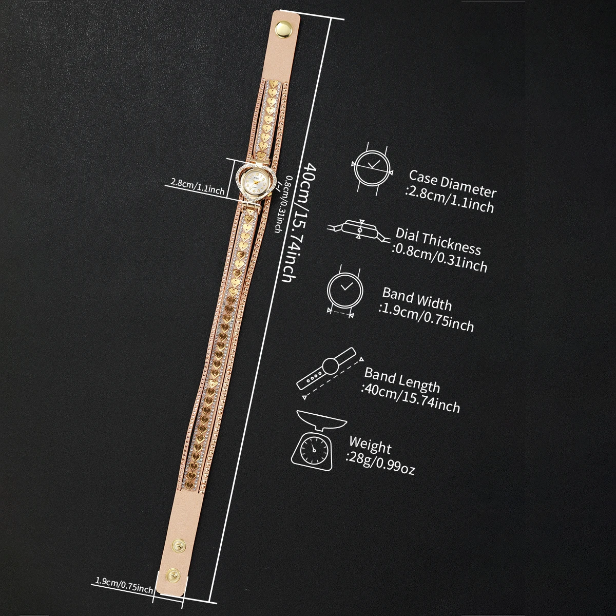 여성용 라인스톤 하트 다이얼 시계, 긴 벨벳 밴드 손목시계, 패션