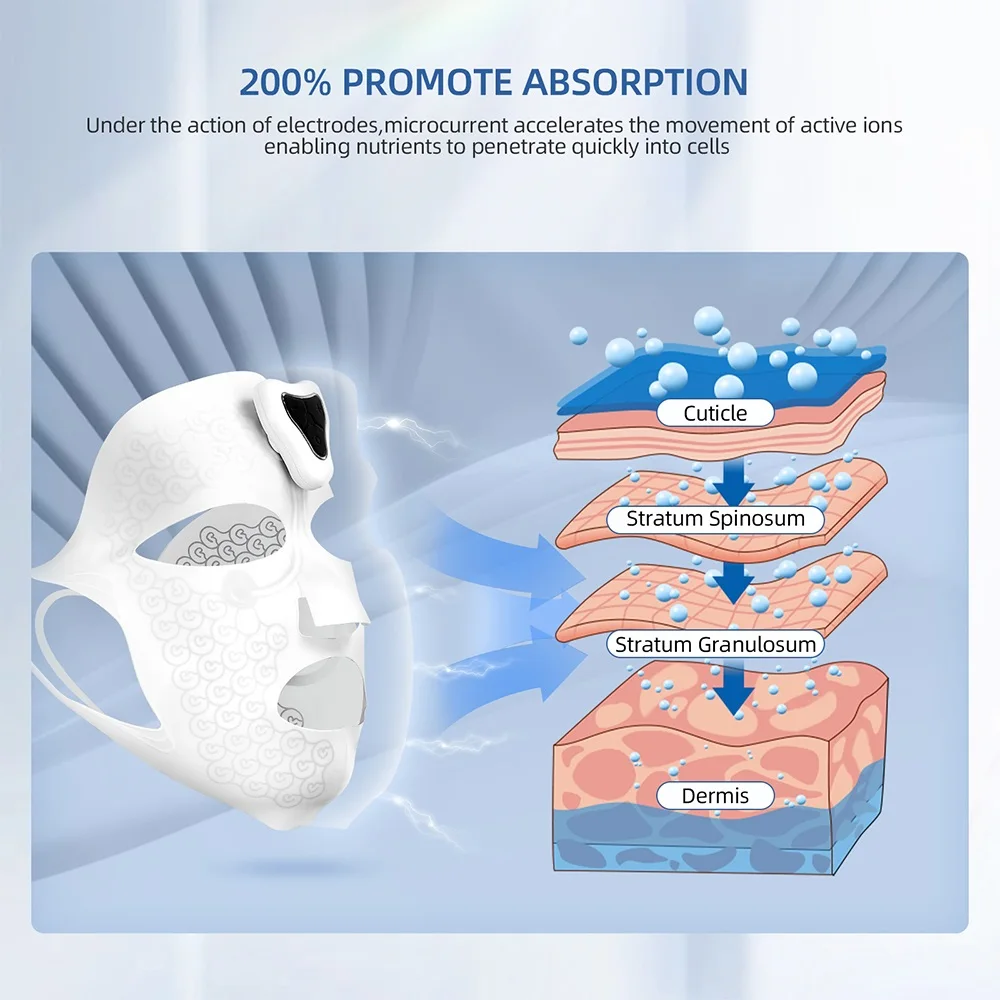 Güzellik makinesi cilt nemlendirir Anti kırışıklık maskesi elektronik EMS yüz maskesi yüz kaldırma titreşimlı masaj aleti yüz aydınlatmak maske