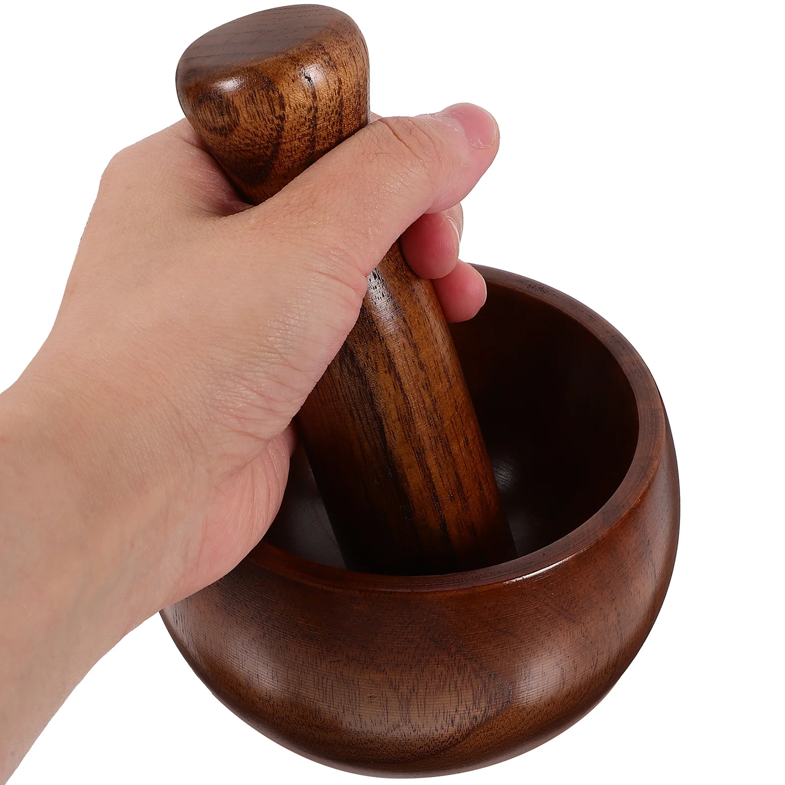 

1Set Wooden Pestle Set Kitchen Grinding Bowl for Avocados Garlic Shape Maintaining Wood Pestle Set