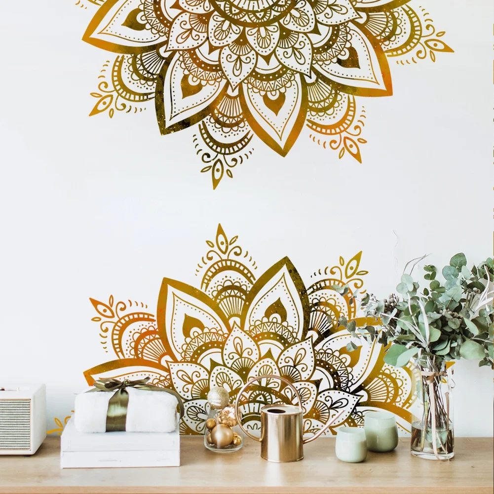 Gold Shaped Wall Sticker Removable Vinyl Decal For Home Decoration Living Room Bedroom Ramadan Decor