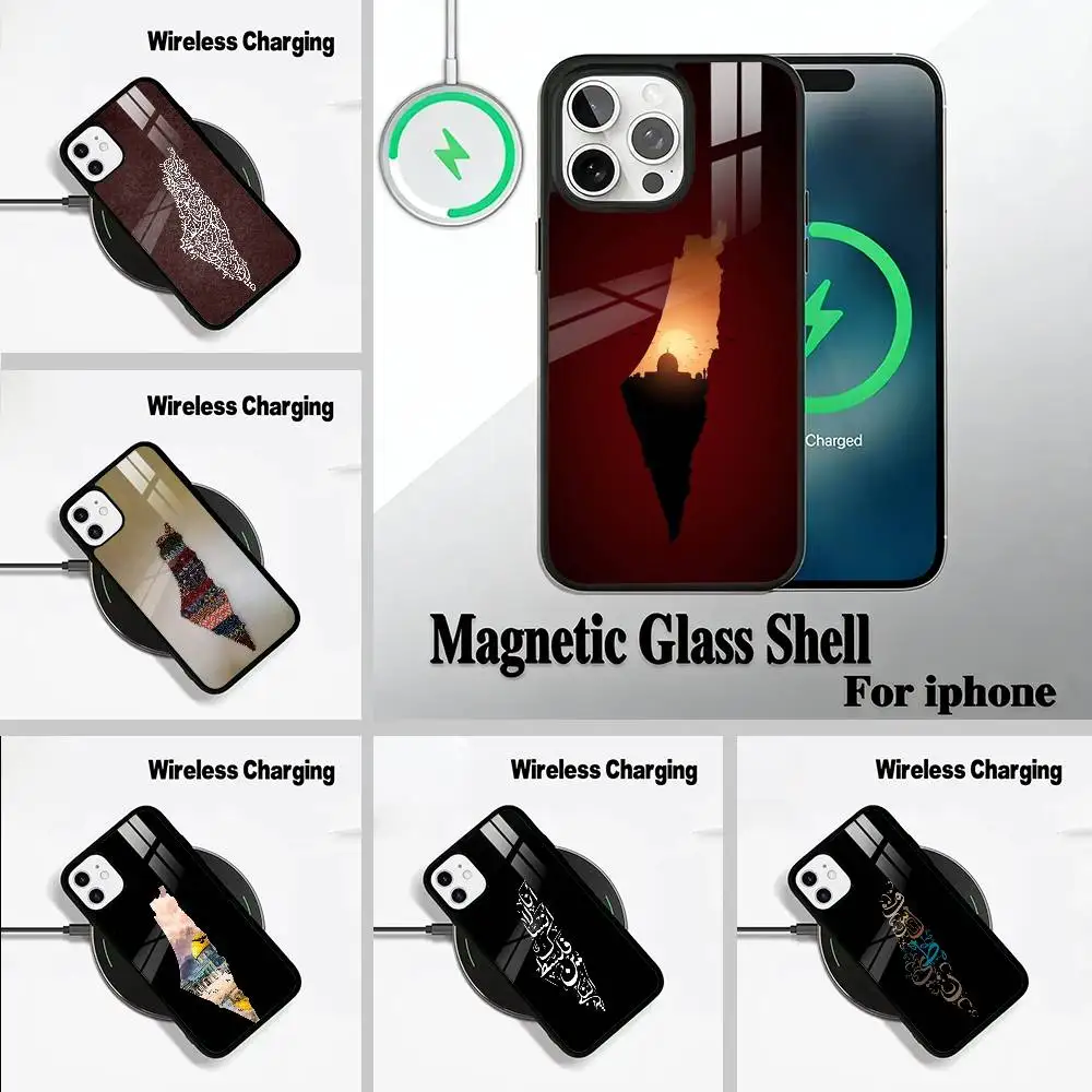 

P-Pakistan -map -pattern Wireless charging phone case compatible with iPhone 17/16/15/14/13/12/11