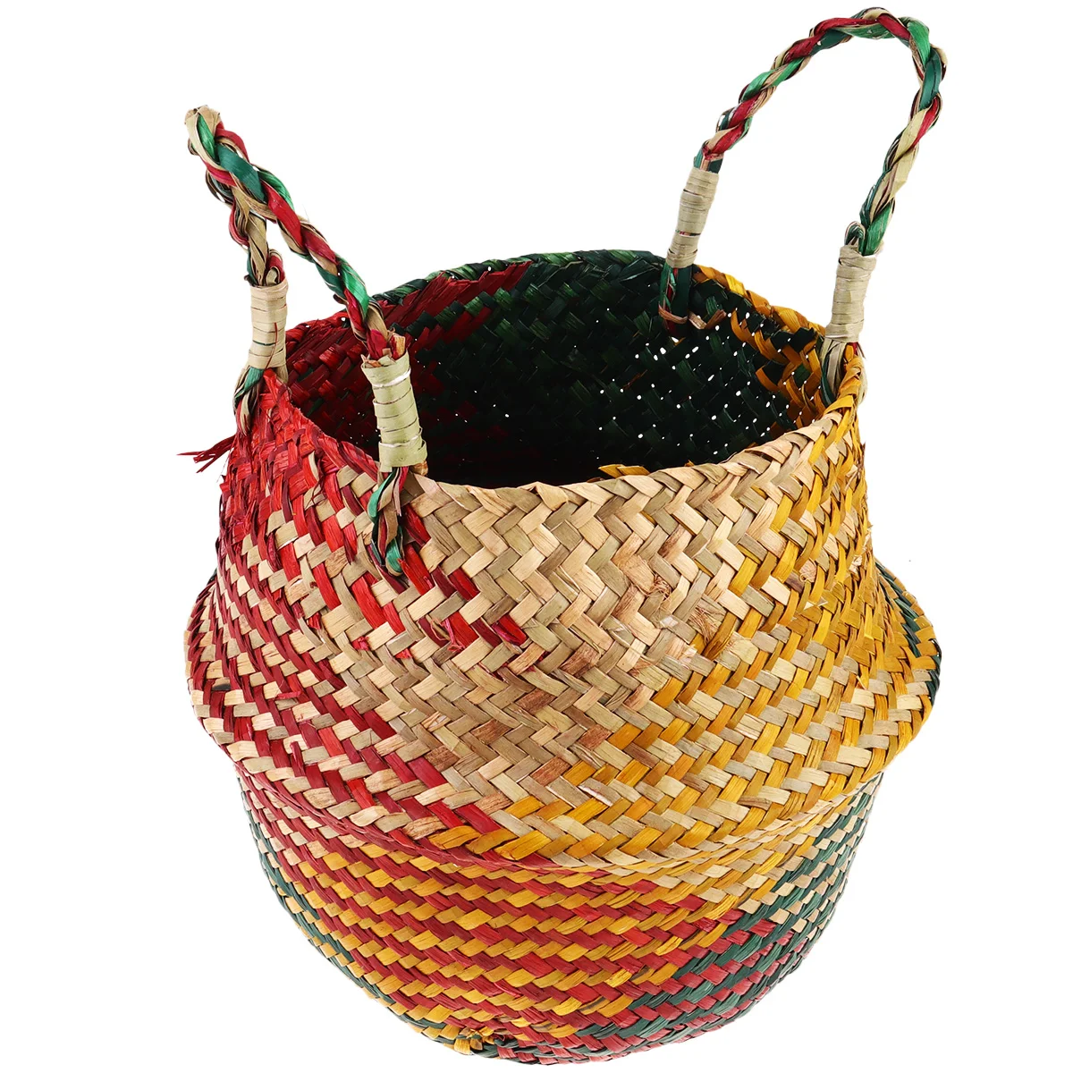 

Foldable Flower Basket Seagrass Storage Bins Laundry Vases Premium Straw Eco Friendly Plant Holder Desktop Living Room