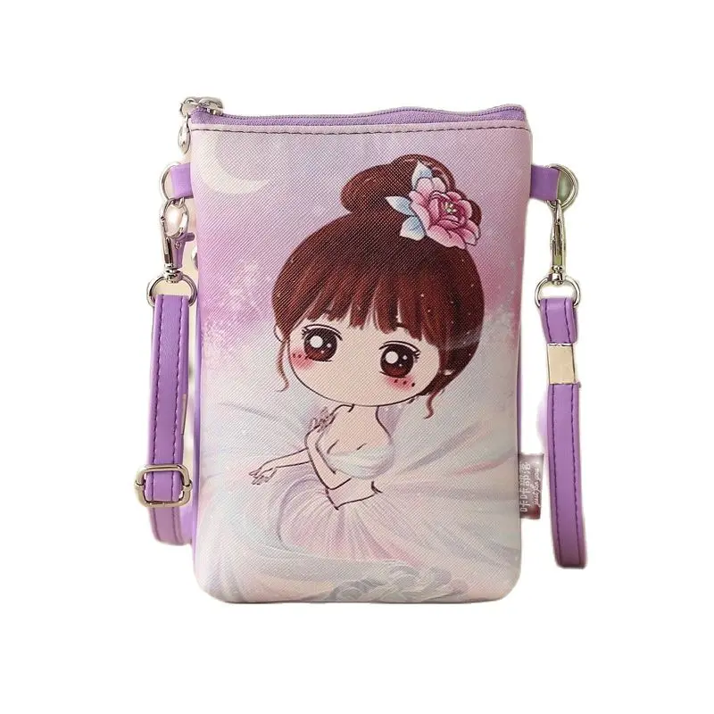 Donne PU Leather Cartoon Prints Mini Handbag borse a tracolla a tracolla da donna borsa per telefono piccola borsa per soldi Bolso per ragazze