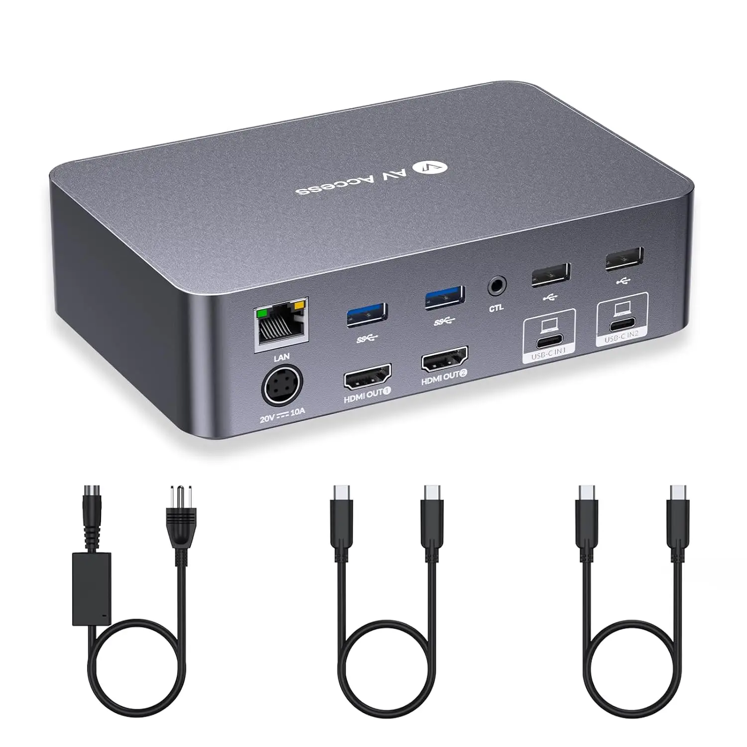 

Dual Monitor KVM Switch for 2 Laptops, 4K HDMI, USB-C MST, 60W PD Charging, Ethernet, Ideal Home Office & Gaming