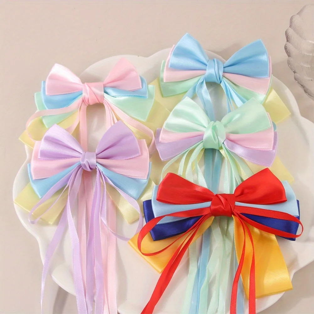 Lange Schleifen-Haarspange - Prinzessinnen-Kopfclip - Mädchen-Haarschmuck - Haarnadeln und Accessoires