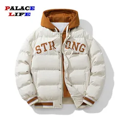 Men's Winter Jacket Zipper New Jacket Streetwear Windproof Fashion Jackets Hooded Parkers Winter Thick Thermal Cotton Coat Male