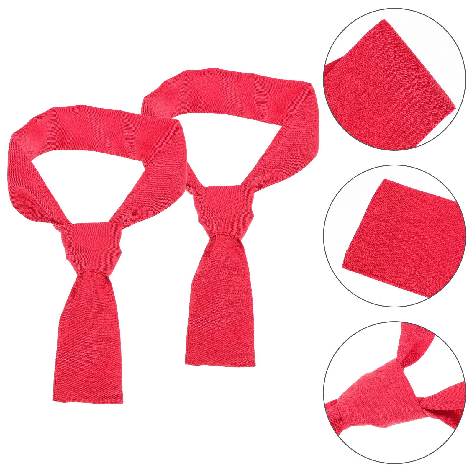 2Pcs Chef Necktie Workwear Red Reusable Baker Neckerchief Cotton Neckerchief Washable Reusable For Chef Baker Waiter Student