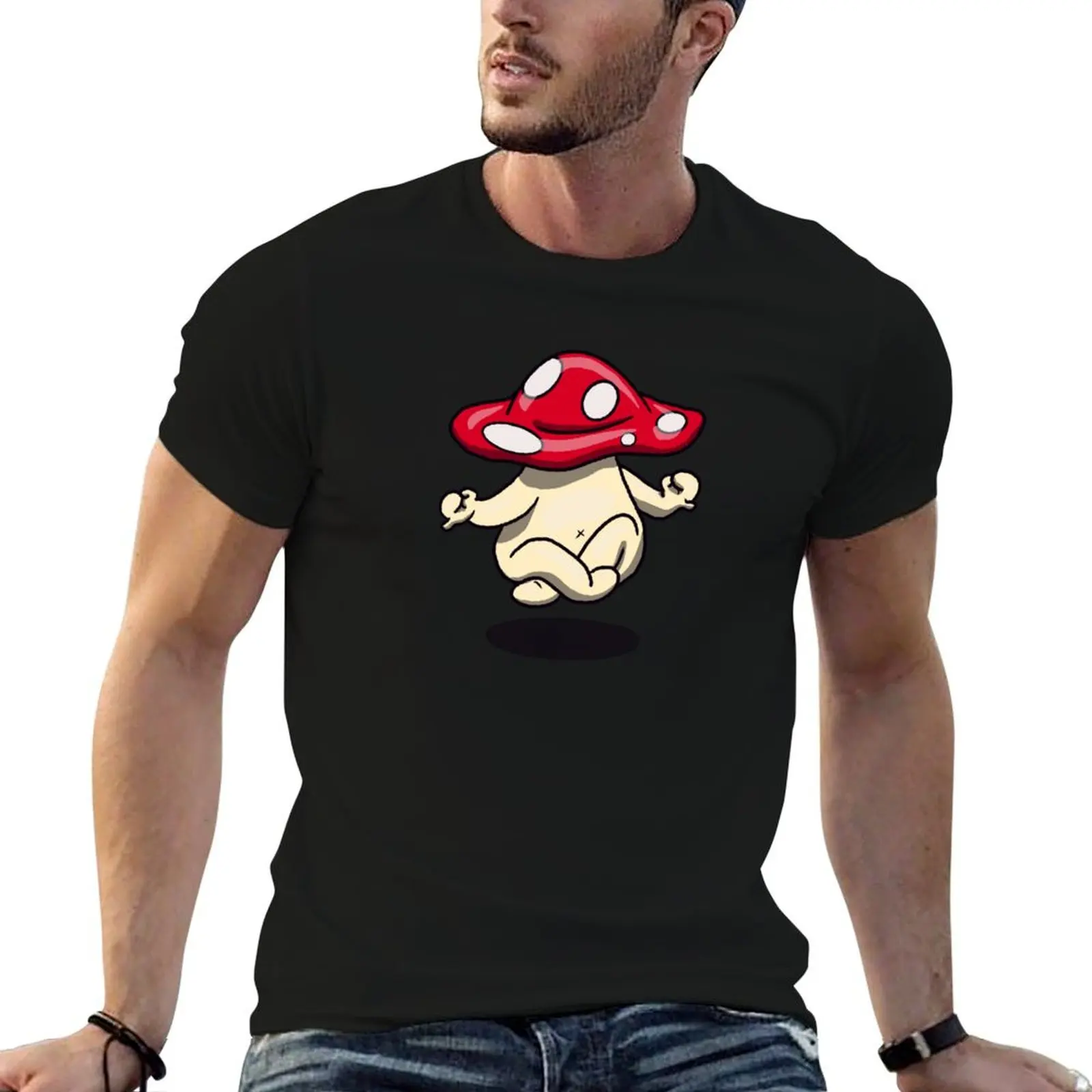 Mushroom- Meditation T-Shirt cheap stuff summer clothes vintage anime shirt clothing for men