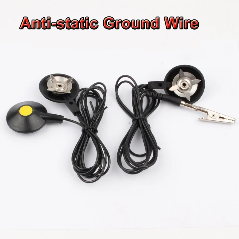 5Pcs/Set Anti-static Ground Wire Electrostatic Grounding Buckle Antistatic Pad Grounding Cable Clip For Repair Work Ground Wire