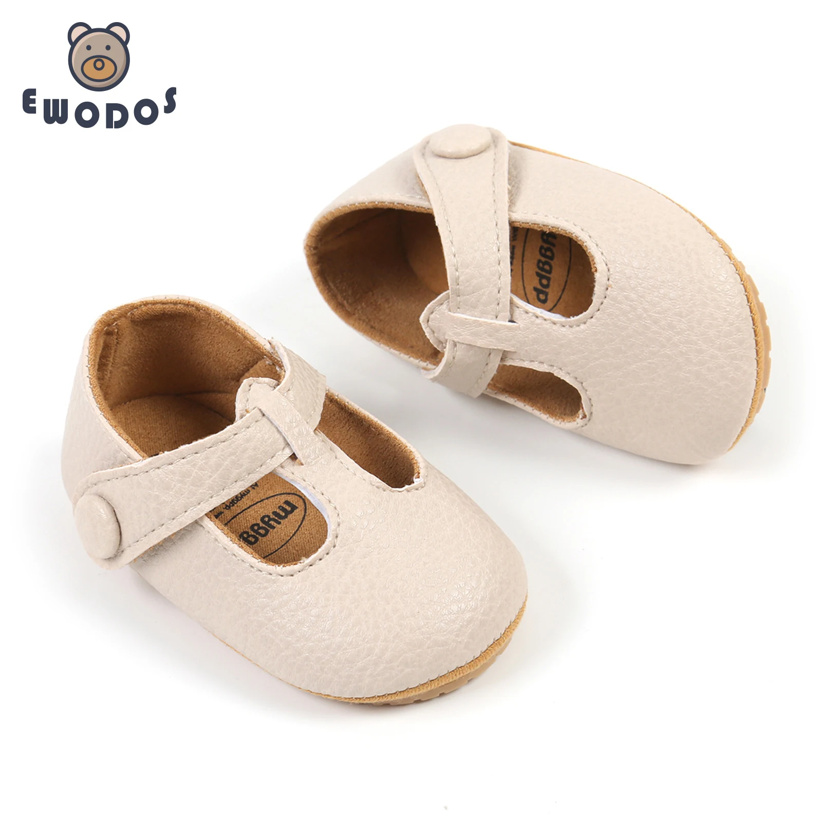 EWODOS Toddelr Baby Girls Premium PU Flats Babies Leather Shoes Infant First Walker Crib Shoes for Party Baby Princess Shoes