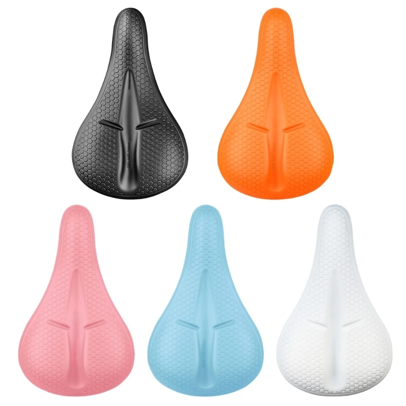 K0EF Bike Saddles Pad for Outdoor Use, Paded Cycling Cover with Center Relief Channel and Grip Texture for Daily Use