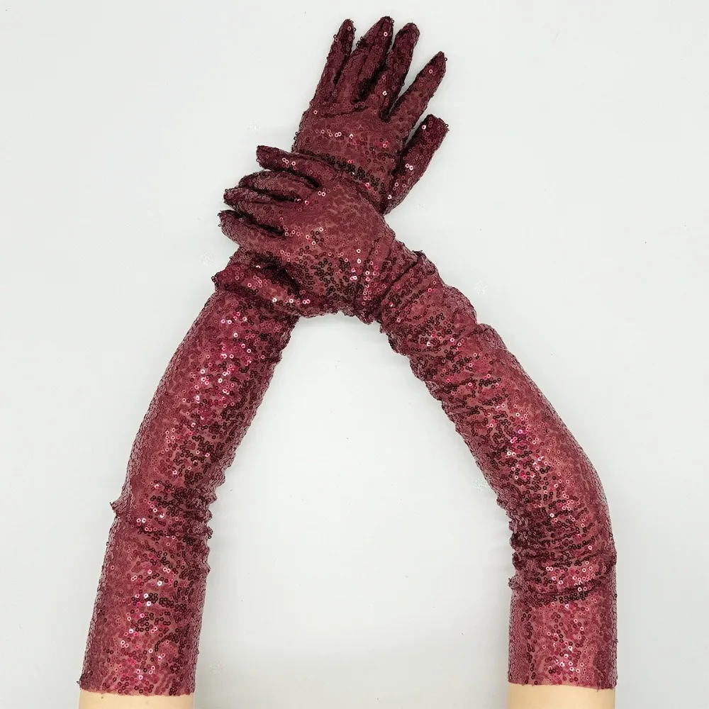 جديد مطرزة طويلة مطرزة قفازات التألق فستان الحفلات القفازات أنيقة الشرير الهيب هوب غطاء للذراع هدية