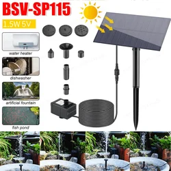 Mini Solar Fountain Pump 1.5W 5V Power Board Kit Solar Panel Water Pump for Garden Pool Fountain Indoor Bird Bathroom Outdoor