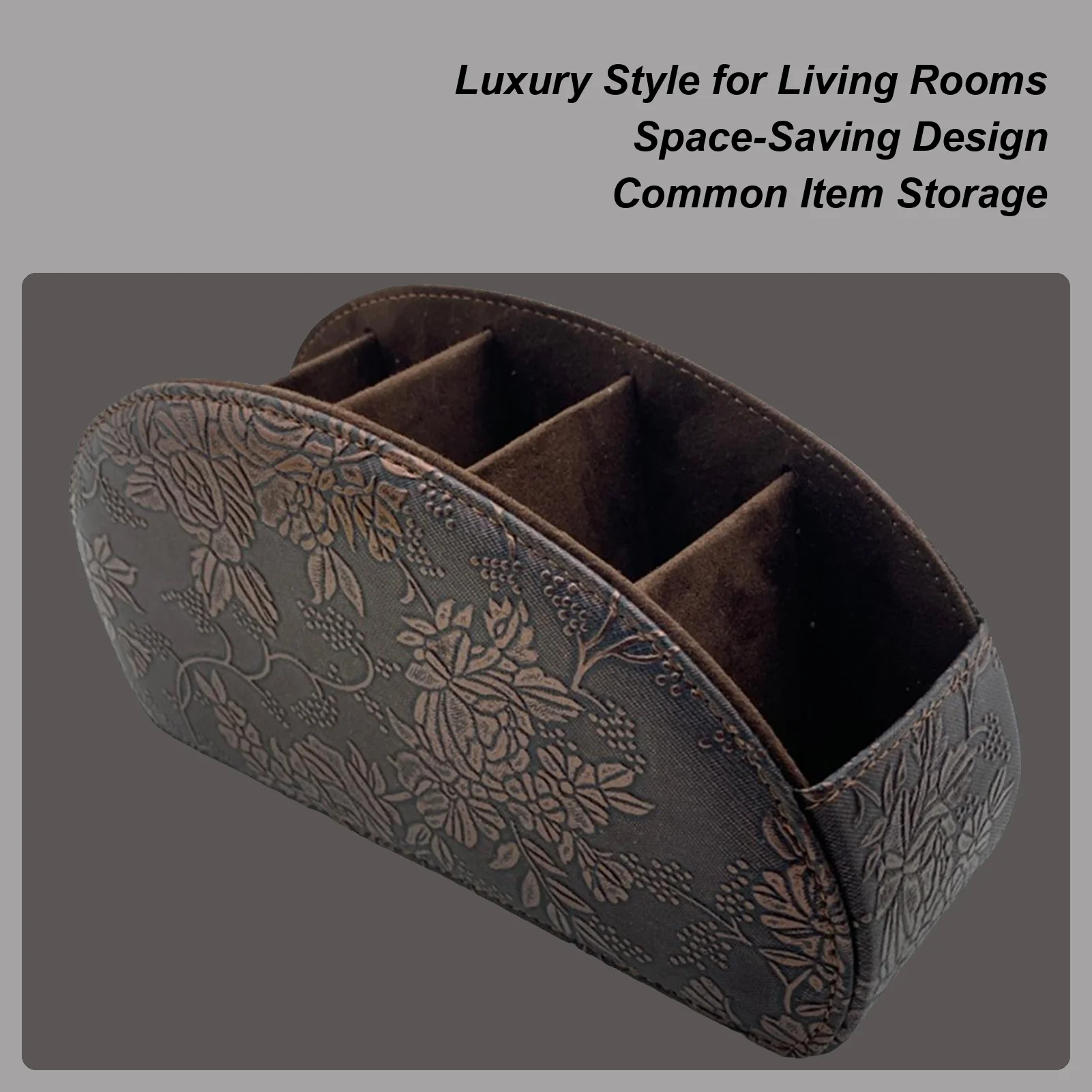 Remote Control Holder TV remote control storage box 5 Compartments Bedside Desk Storage Organizer for Media Player Heater